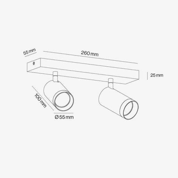 Zidni/Stropni LED reflektor Filo 2xGU10