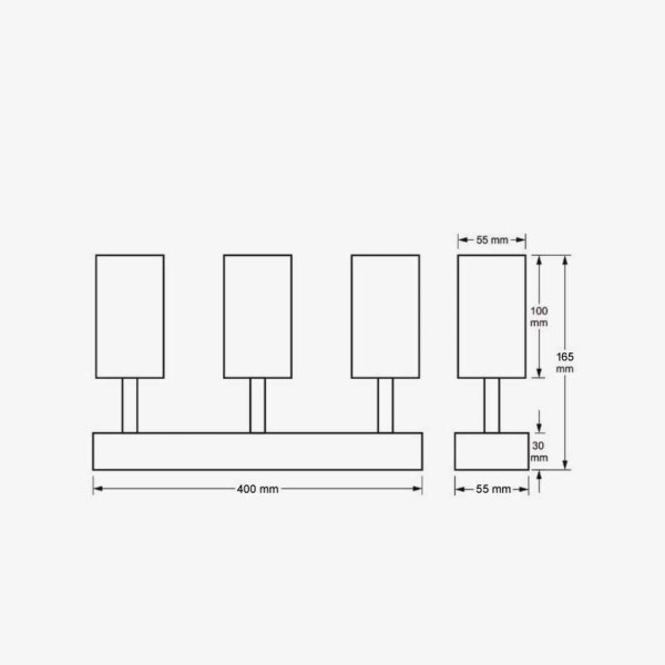 Zidni/Stropni LED reflektor Filo 3xGU10