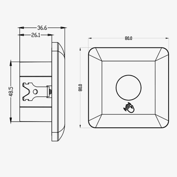 Zidni ugradni IC senzor svjetla mahanje rukom max 500W IP20