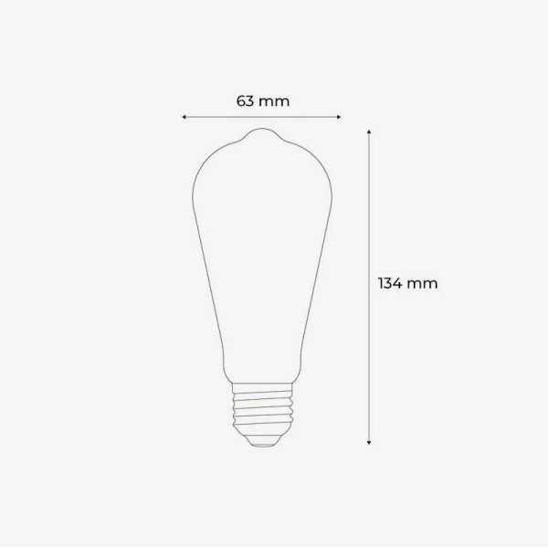 Zlatna filament LED žarulja E27 9W ST64 2200K