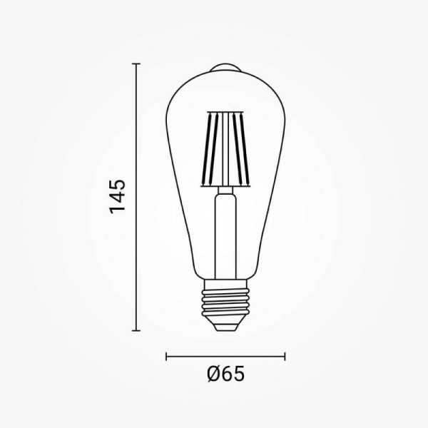 Zlatna staklena dimabilna LED žarulja E27 8W ST64
