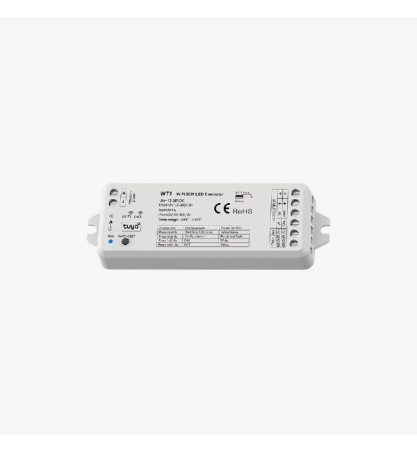 Zonski kontroler za jednobojne i CCT LED trake Tuya / Push DIMM 12-36V DC - 2 kontrolirana kanala