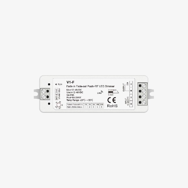 Zonski kontroler za jednobojnu LED traku s funkcijom FADE IN-OUT i PUSH-DIM 12-48V DC