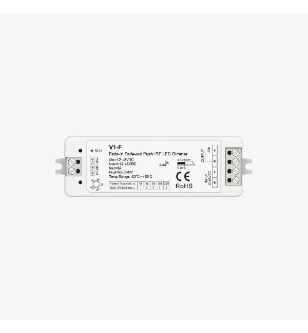Zonski kontroler za jednobojnu LED traku s funkcijom FADE IN-OUT i PUSH-DIM 12-48V DC