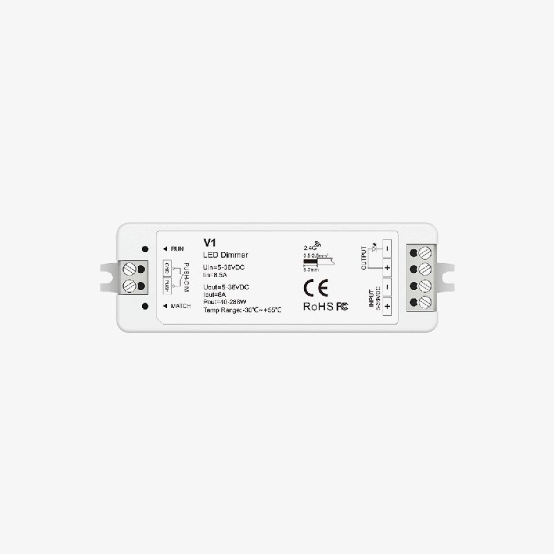 Zonski kontroler za jednobojnu LED traku s funkcijom PUSH-DIM 5-36V DC